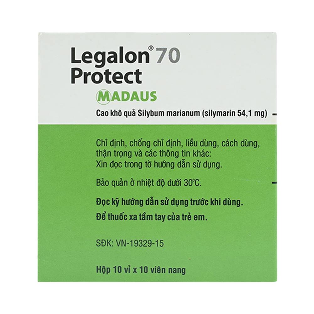 Viên nang Legalon 70 Madaus điều trị bệnh gan, nhiễm độc gan (10 vỉ x 10 viên)