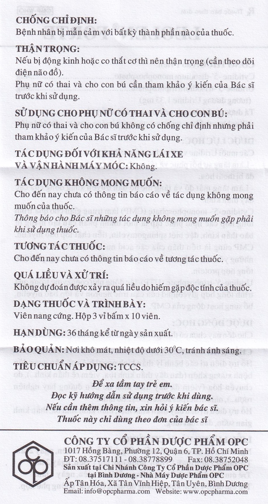 Viên nang cứng Leolen Forte OPC điều trị đau dây thần kinh (3 vỉ x 10 viên)