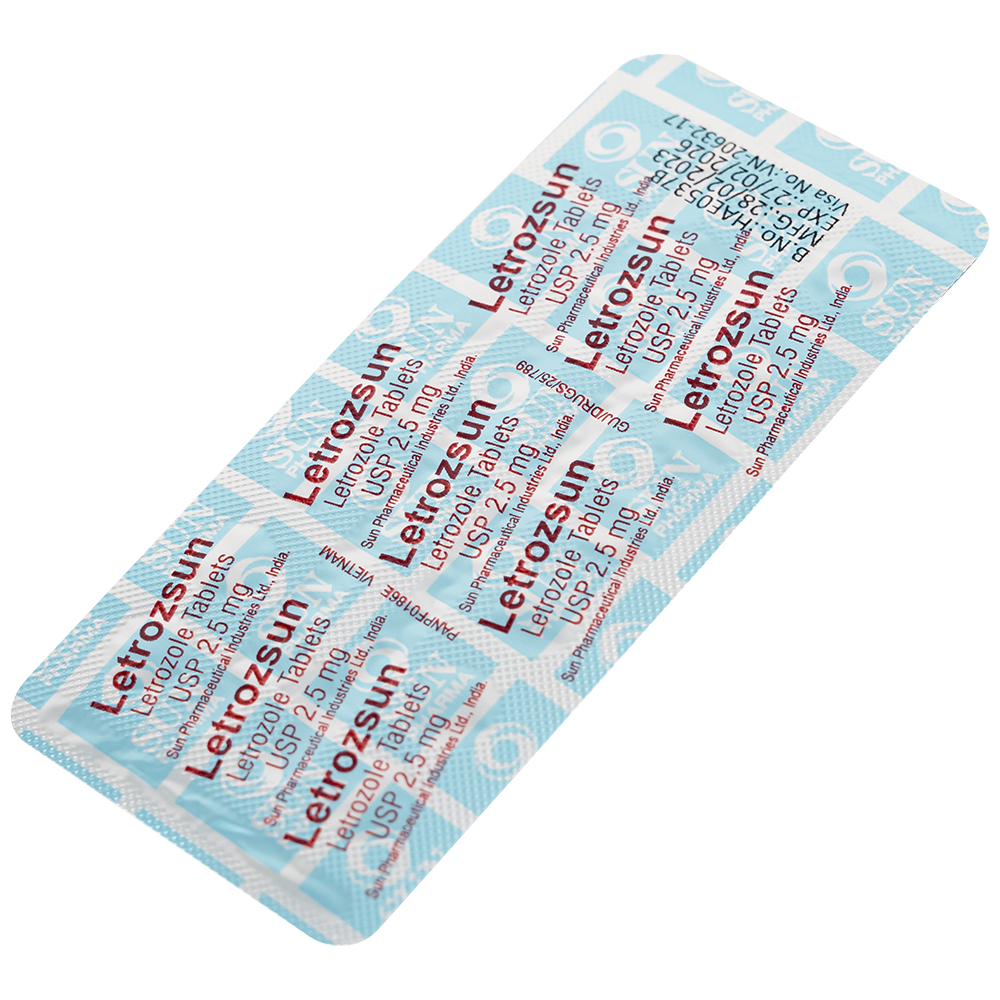 Thuốc Letrozsun 2.5mg Sun Pharma hỗ trợ điều trị ung thư vú (2 vỉ x 14 viên)
