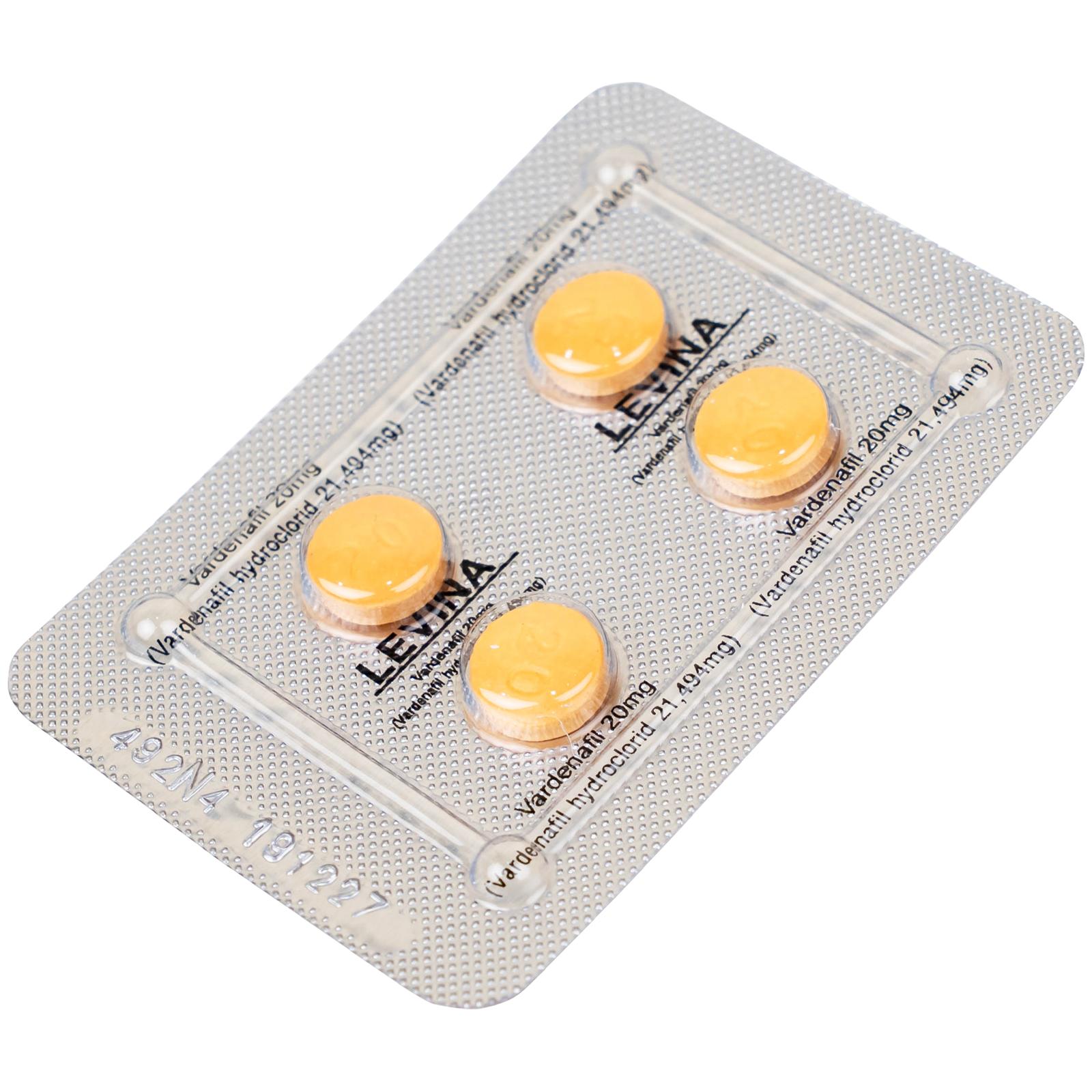 Thuốc Levina 20mg Cophavina điều trị rối loạn chức năng cương dương (1 vỉ x 4 viên)