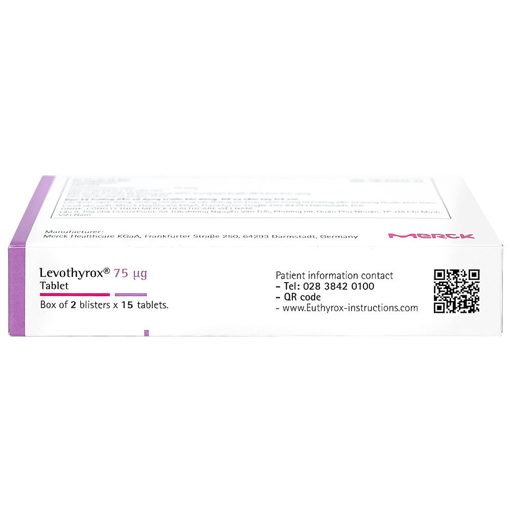 Thuốc Levothyrox 75µg Merck điều trị bướu giáp đơn thuần lành tính (2 vỉ x 15 viên)
