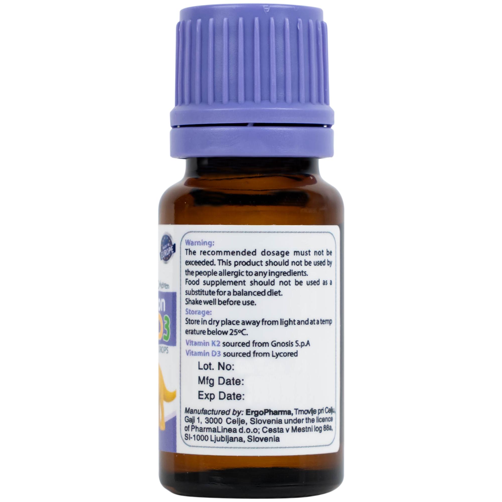 Siro giúp hỗ trợ hấp thụ canxi LineaBon K2+D3 ErgoPharm (10ml)