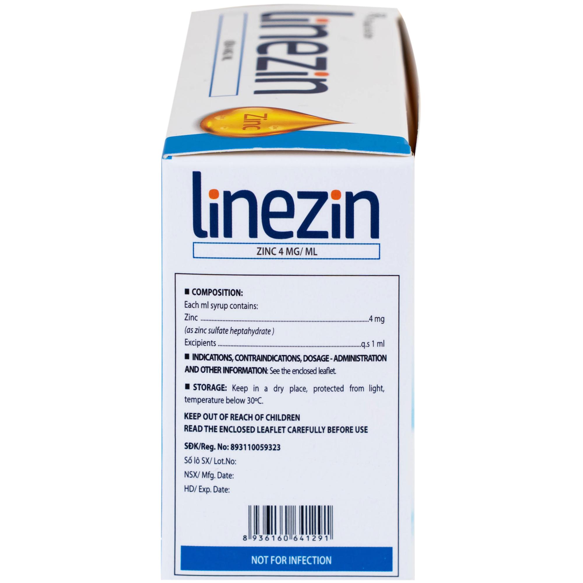 Thuốc Linezin 4mg/ml Hà Nam điều trị tình trạng thiếu kẽm (20 ống x 5ml)