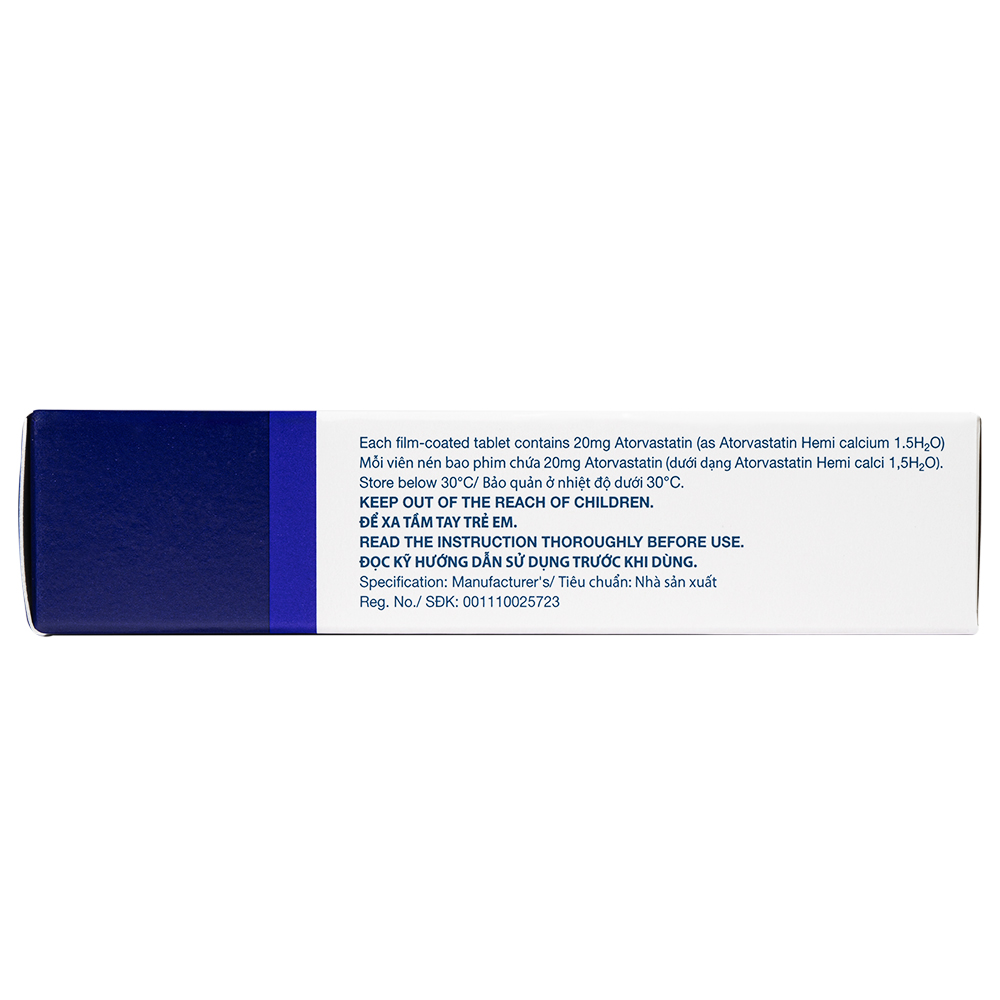 Thuốc Lipitor 20mg Viatris điều trị tăng cholesterol toàn phần (3 vỉ x 10 viên) 