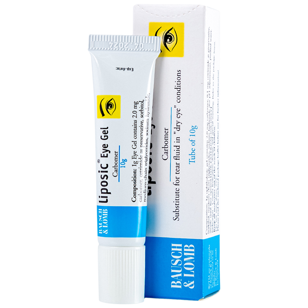 Gel nhỏ mắt Liposic Eye Gel Bausch And Lomb điều trị triệu chứng cho bệnh khô mắt (10g)