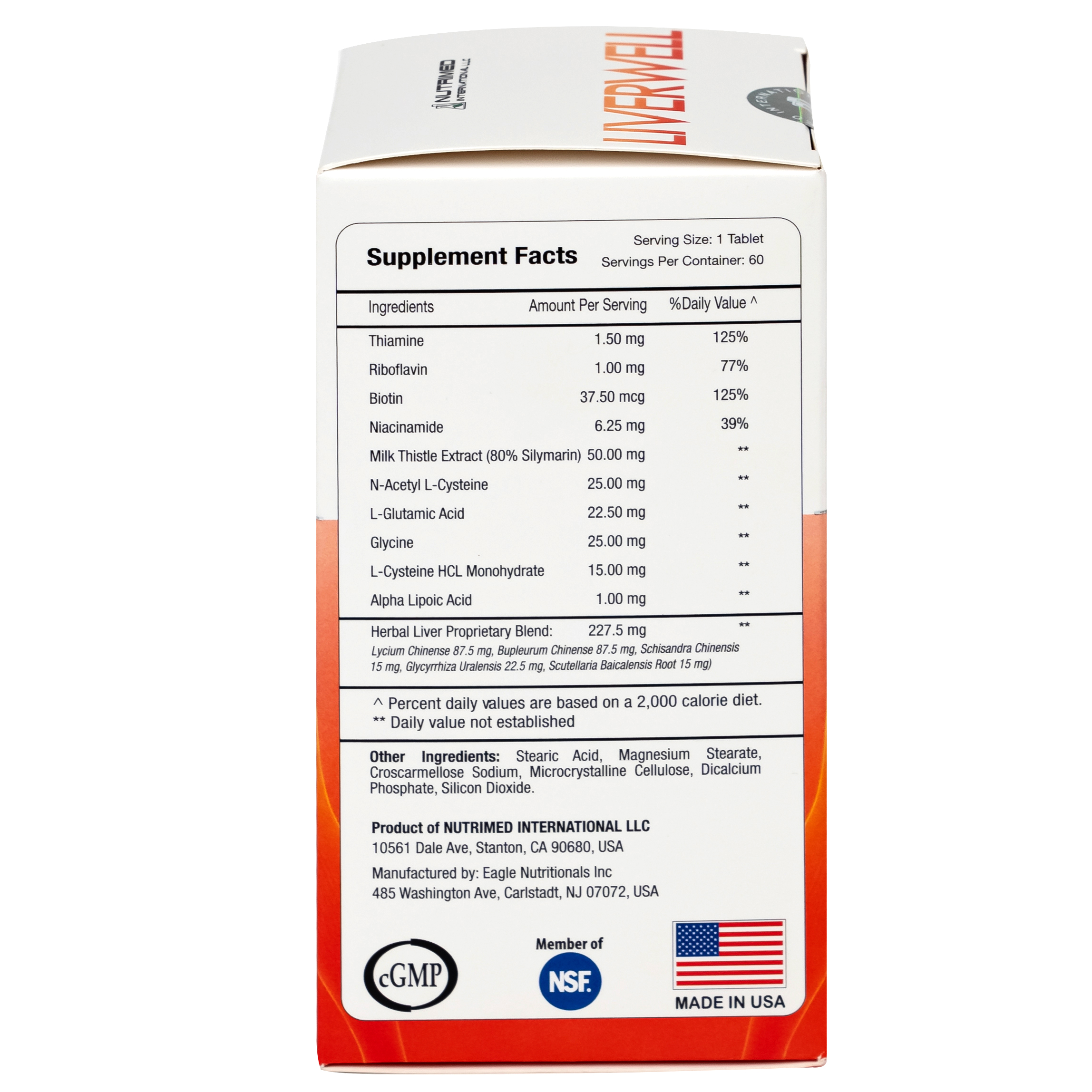Viên uống giúp giải độc gan, tăng cường chức năng gan, bảo vệ gan Liverwell Nutrimed (60 viên)