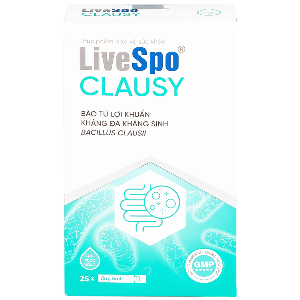 Bào tử lợi khuẩn giúp giảm rối loạn tiêu hóa, cân bằng hệ vi sinh đường ruột LiveSpo Clausy (25 ống x 5ml)
