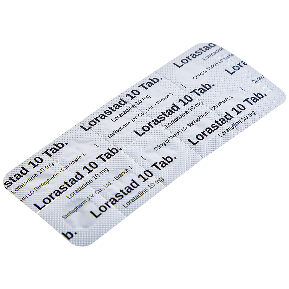Viên nén Lorastad 10 Tab Stella giảm viêm mũi và mày đay mạn tính (2 vỉ x 10 viên)