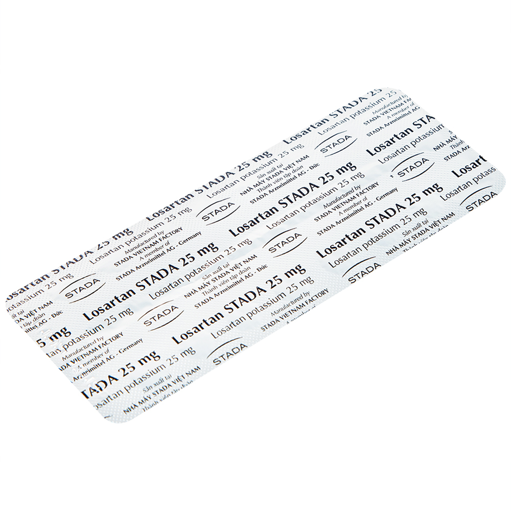 Viên nén Losartan Stada 25mg điều trị tăng huyết áp, giảm nguy cơ đột quỵ (2 vỉ x 15 viên)