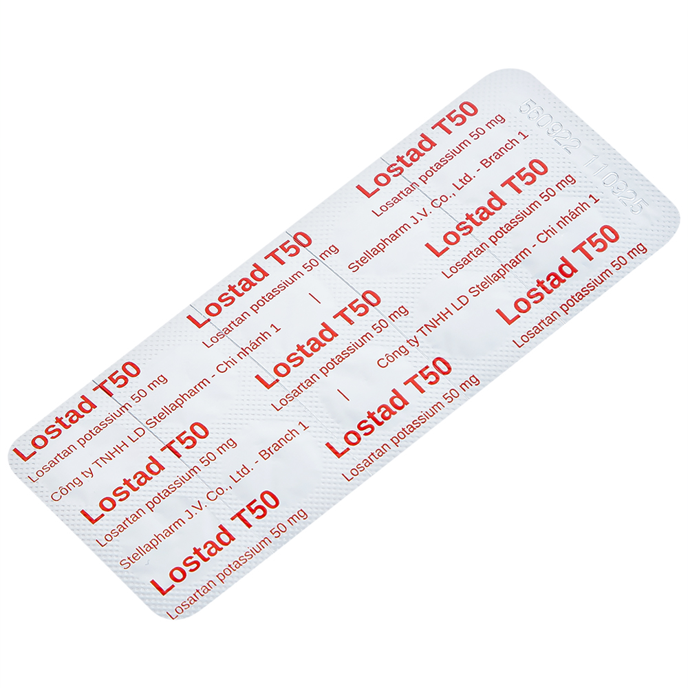 Thuốc Lostad T50 50mg Stella điều trị tăng huyết áp (3 vỉ x 10 viên)