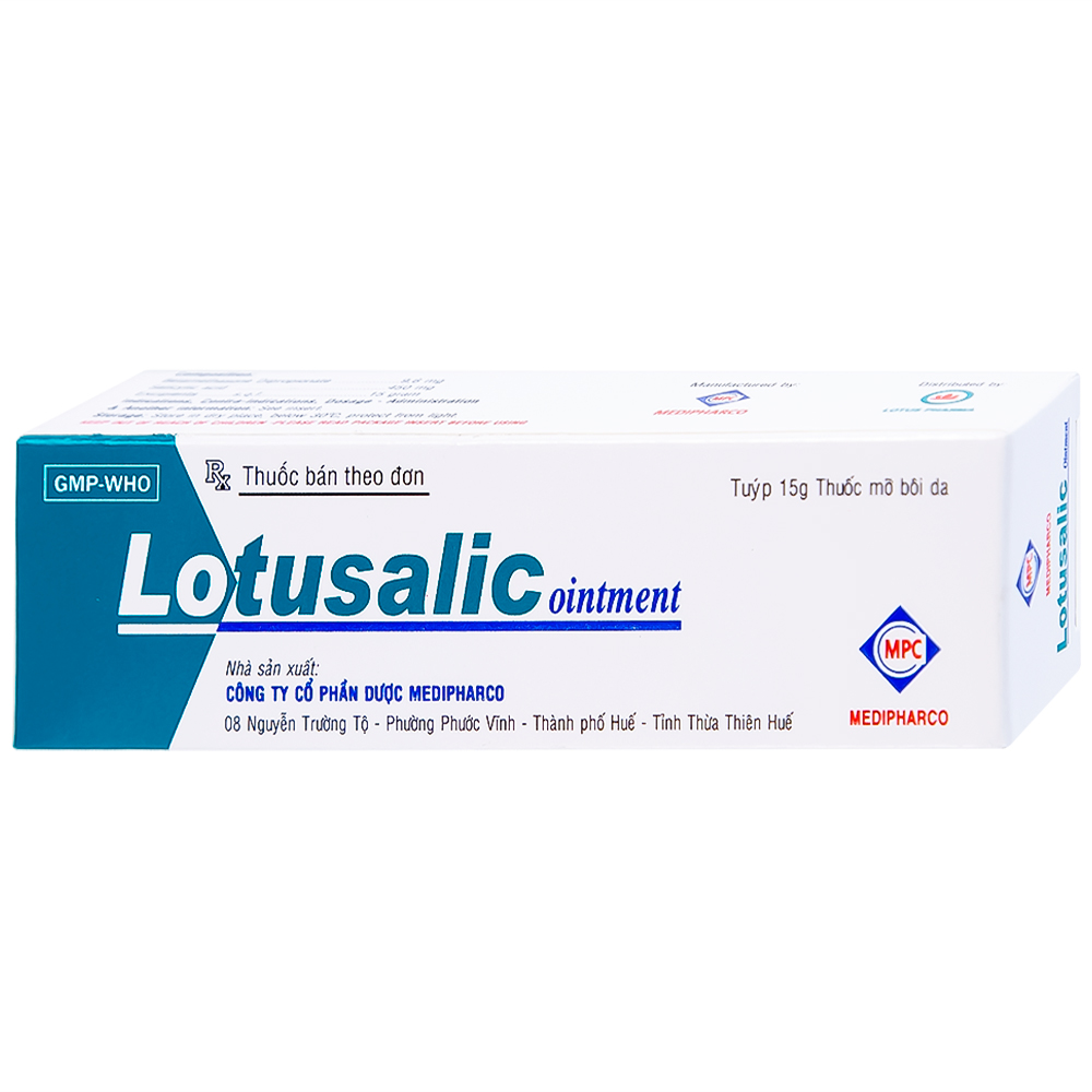 Thuốc mỡ bôi da Lotusalic Medipharco giảm các biểu hiện viêm của bệnh da dày sừng và bệnh da khô (15g)
