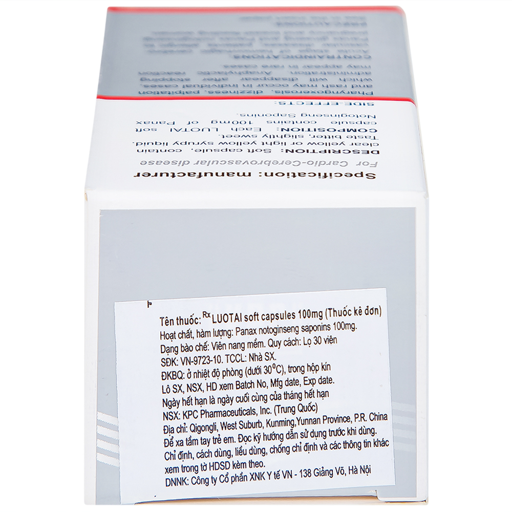 Thuốc Luotai Kunming điều trị đột quỵ, liệt nửa người (30 viên)