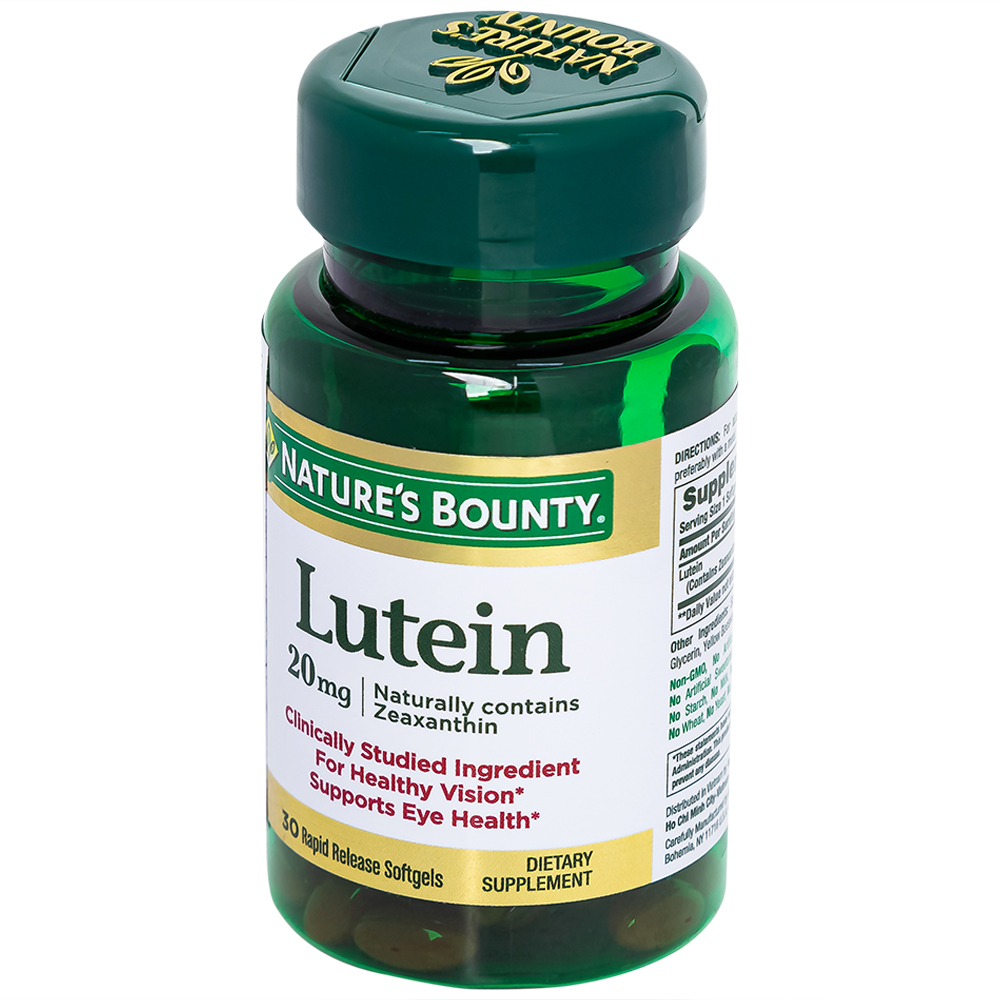 Viên uống giúp tăng cường thị lực cho mắt, giúp mắt khỏe mạnh Lutein Nature's Bounty (30 viên)