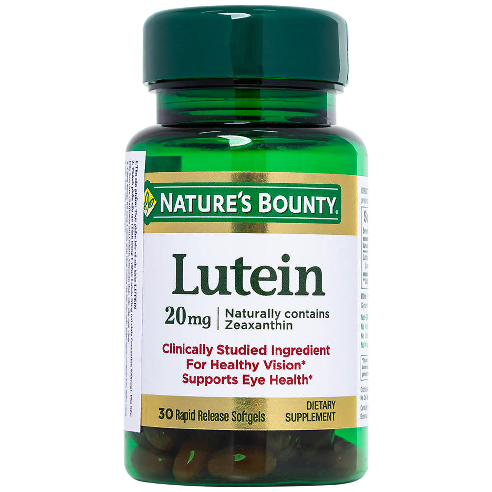 Viên uống giúp tăng cường thị lực cho mắt, giúp mắt khỏe mạnh Lutein Nature's Bounty (30 viên)