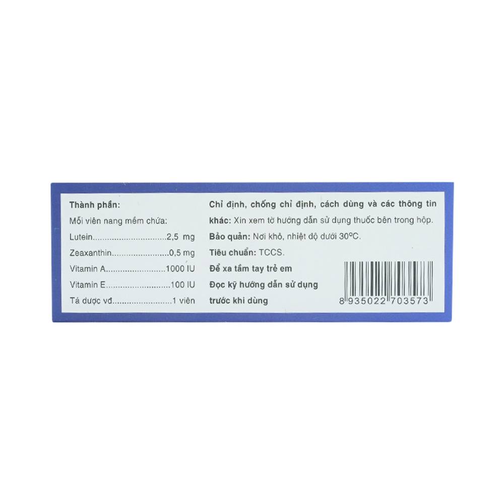 Thuốc Luxathin-E hỗ trợ điều trị bệnh lý về mắt, khô mắt, nhìn mờ, cải thiện thị lực (3 vỉ x 10 viên)
