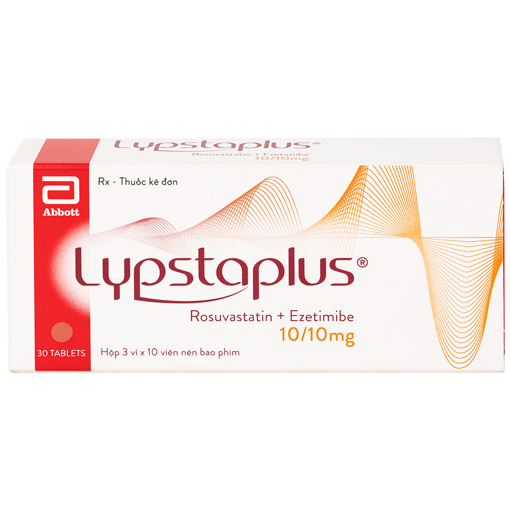 Viên nén Lypstaplus 10/10mg Abbott điều trị tăng cholesterol máu nguyên phát (3 vỉ x 10 viên)