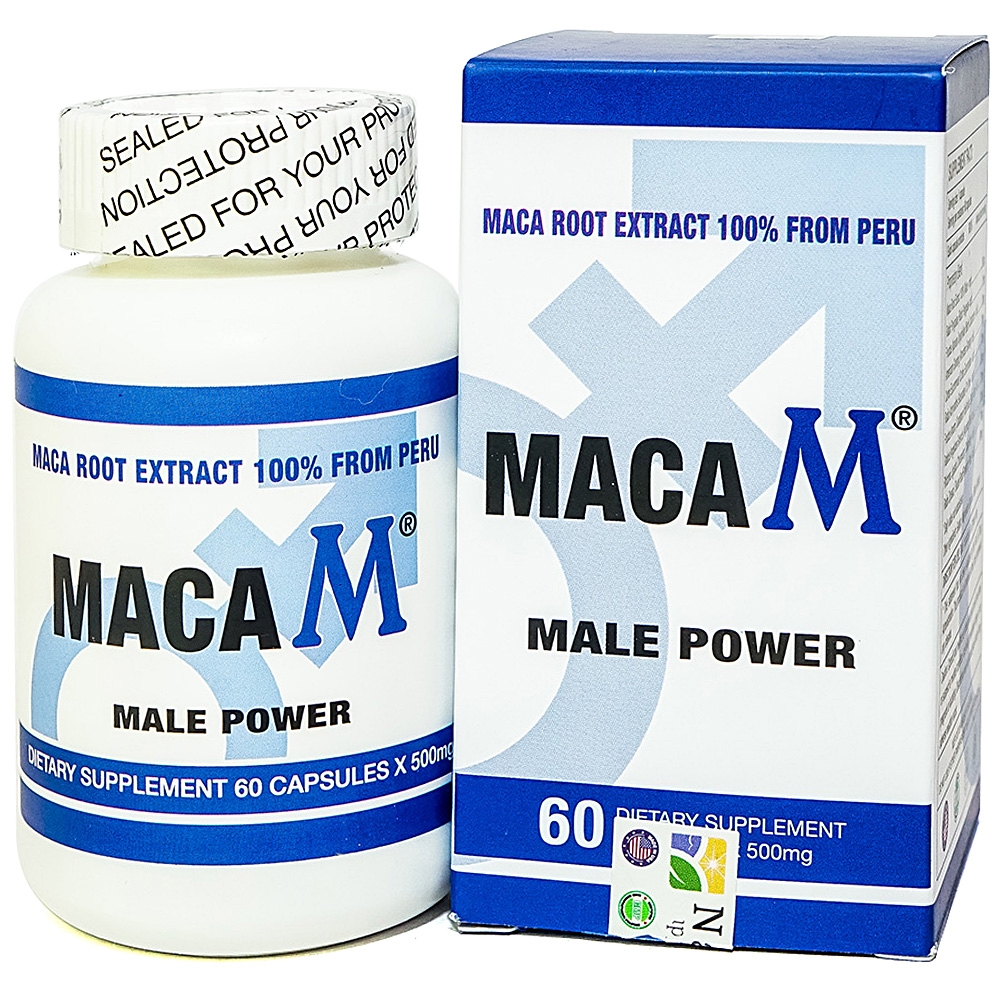 Viên uống giúp bổ thận, tráng dương, tăng cường sinh lực nam Maca M Male Power (60 viên)