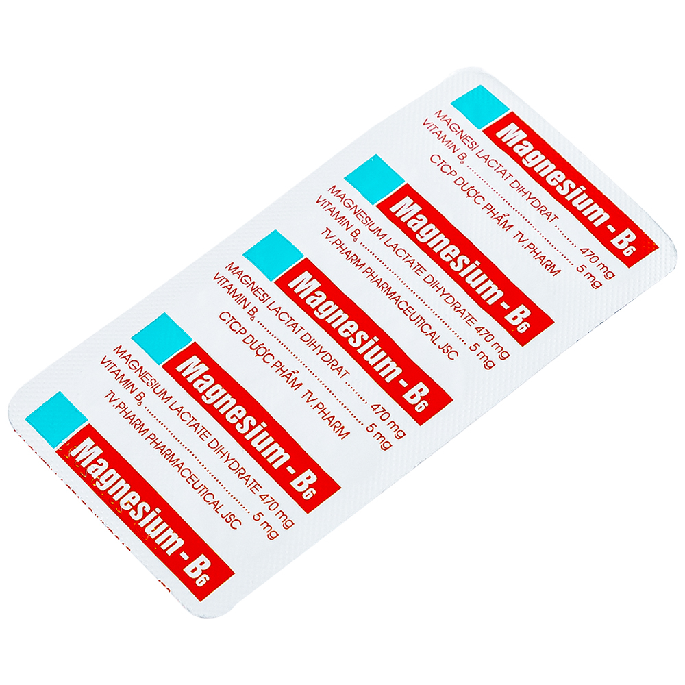 Thuốc Magnesium - B6 TV.Pharm giảm các triệu chứng thiếu hụt magnesi, nôn mửa, khó chịu (10 vỉ x 10 viên)
