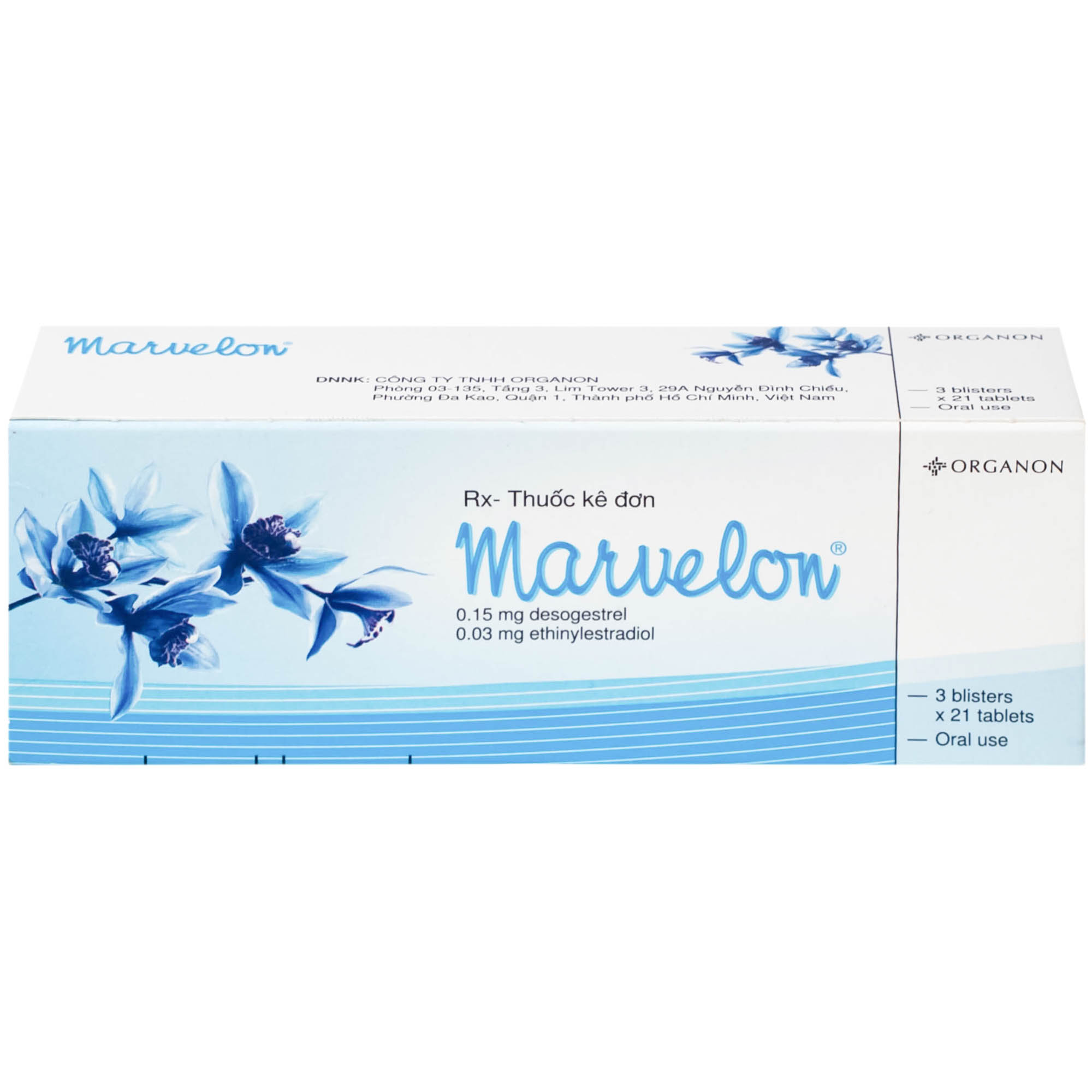 Thuốc tránh thai Marvelon Organon (3 vỉ x 21 viên)