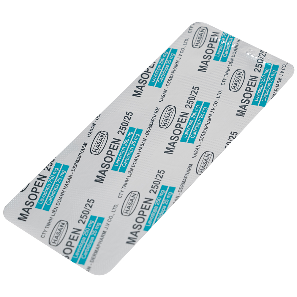Thuốc Masopen 250/25 Hasan điều trị triệu chứng bệnh parkinson (3 vỉ x 10 viên)