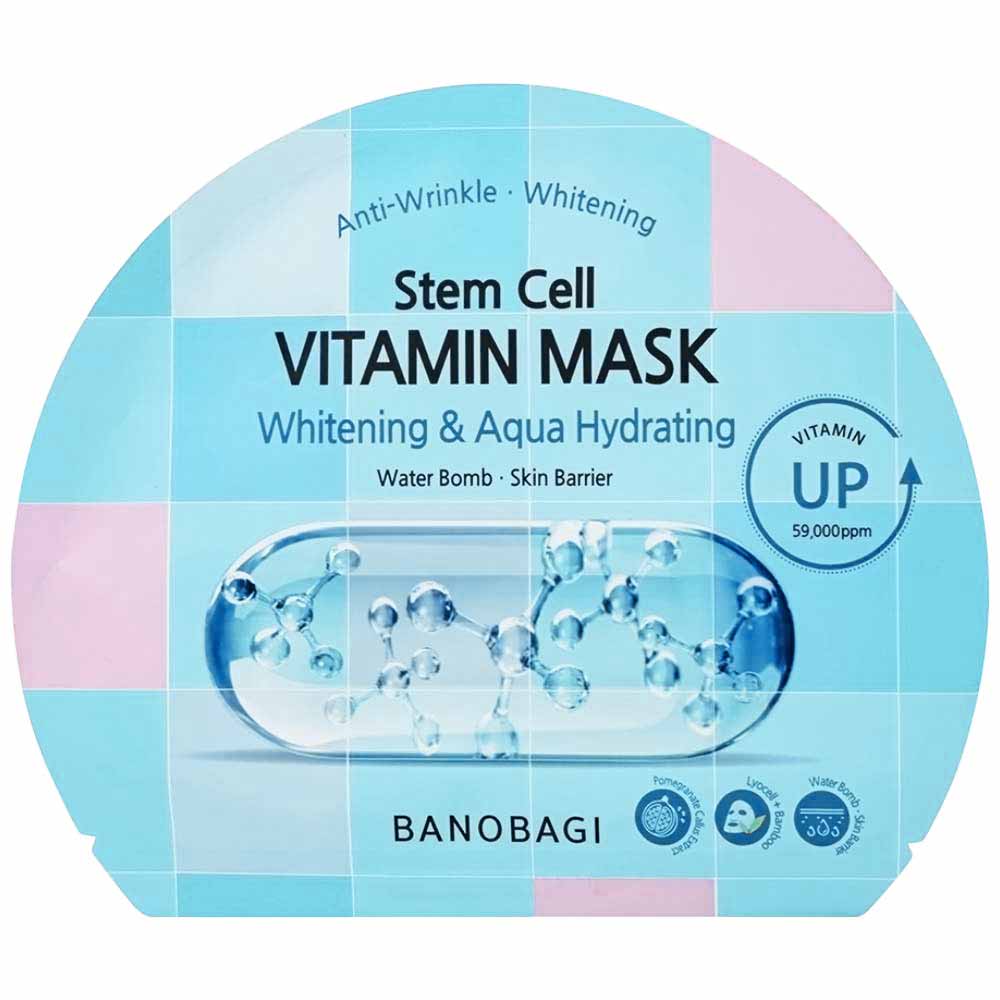 Mặt nạ dưỡng ẩm Banobagi Stem Cell Vitamin Mask Whitening &amp; Aqua Hydrating 30g