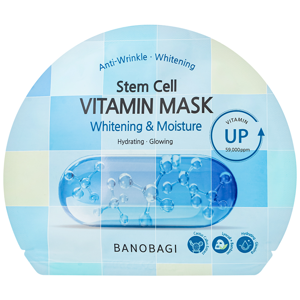 Mặt nạ dưỡng ẩm Banobagi Stem Cell Vitamin Mask Whitening  &amp; Moisture 30g