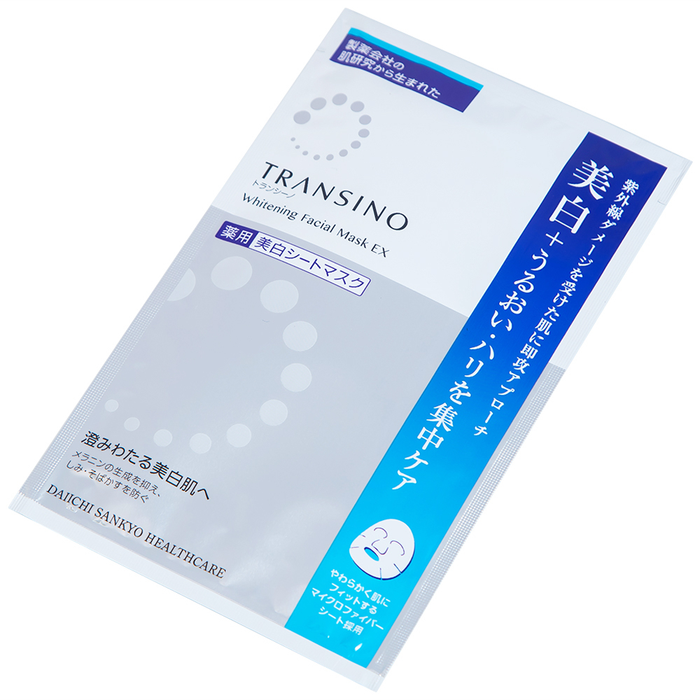Mặt nạ dưỡng trắng da Transino Whitening Facial Mask EX ngăn ngừa nám và tàn nhang (4 miếng x 20ml)