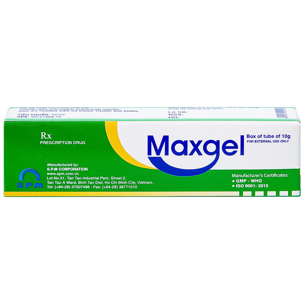 Kem bôi da Maxgel SPM điều trị viêm da, viêm trầy, hăm, nấm da (10g)