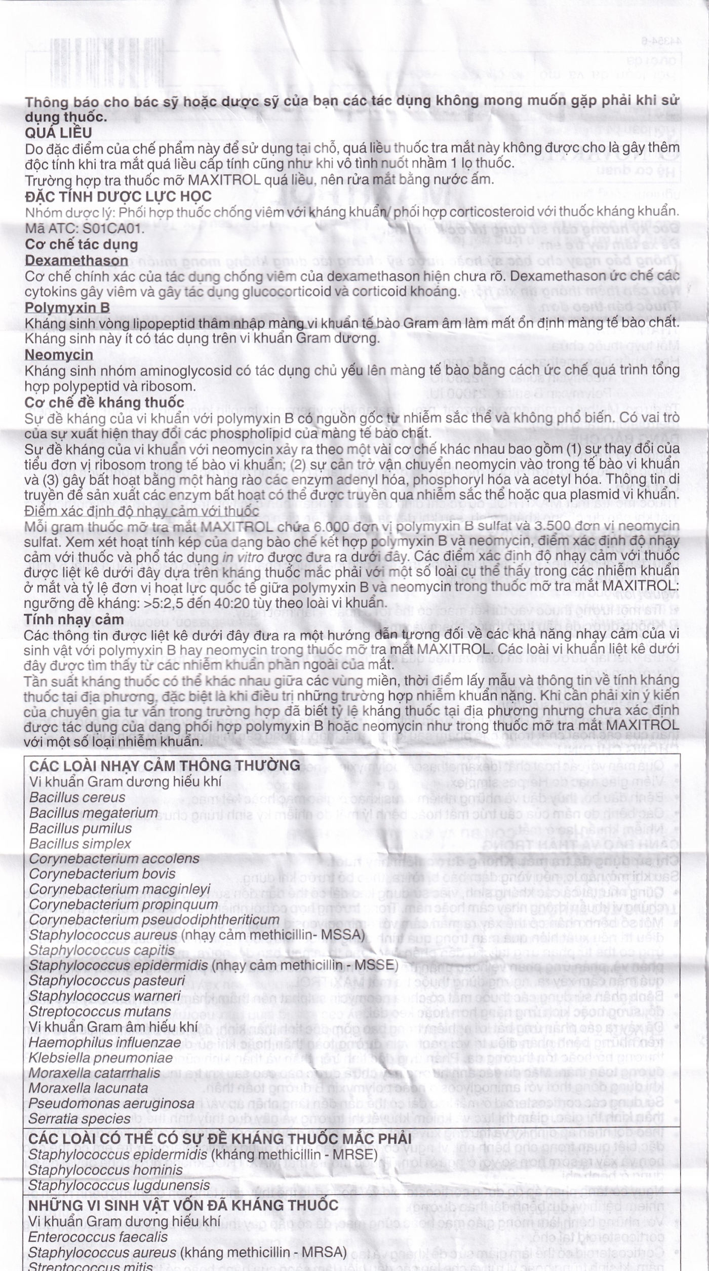 Thuốc mỡ tra mắt Maxitrol điều trị ngắn hạn các tình trạng đáp ứng với corticoid ở mắt (3,5g) 