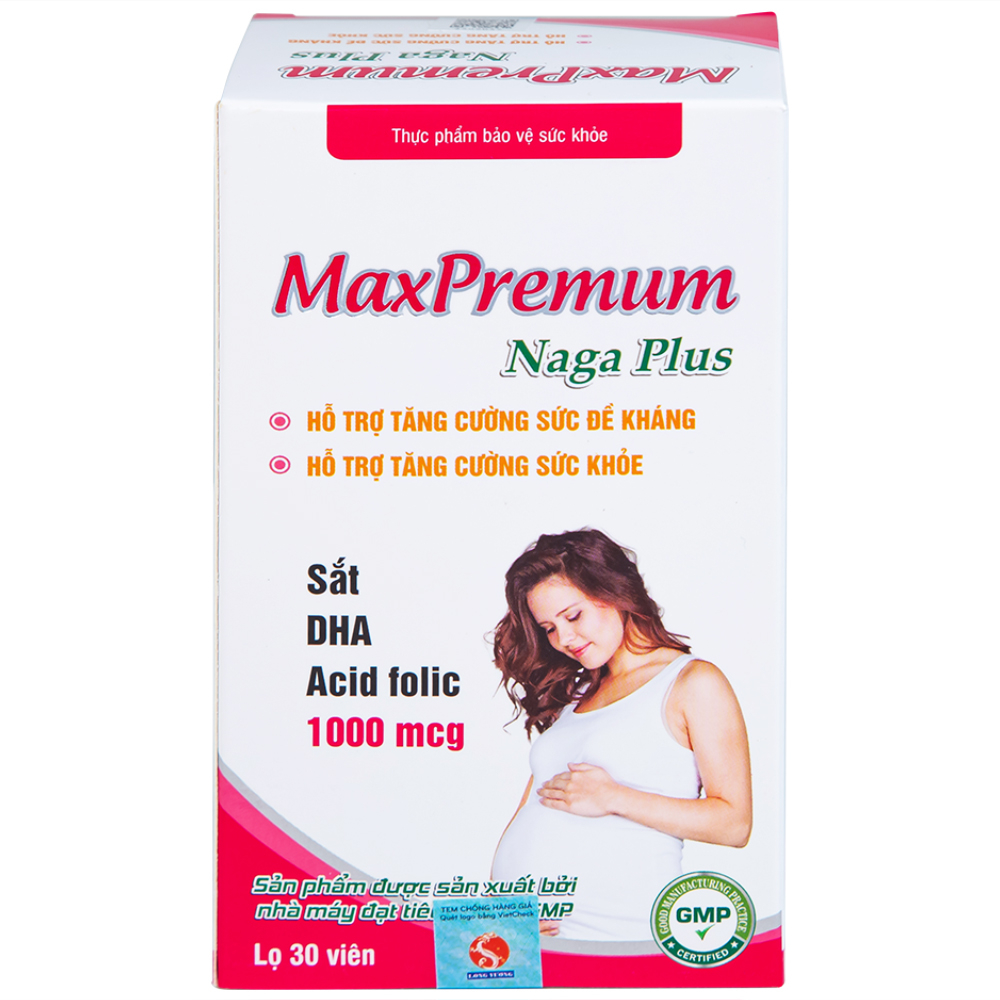 Viên uống bổ sung sắt, DHA, acid folic cho phụ nữ có thai và cho con bú MaxPremum Naga Plus Vesta (30 viên)