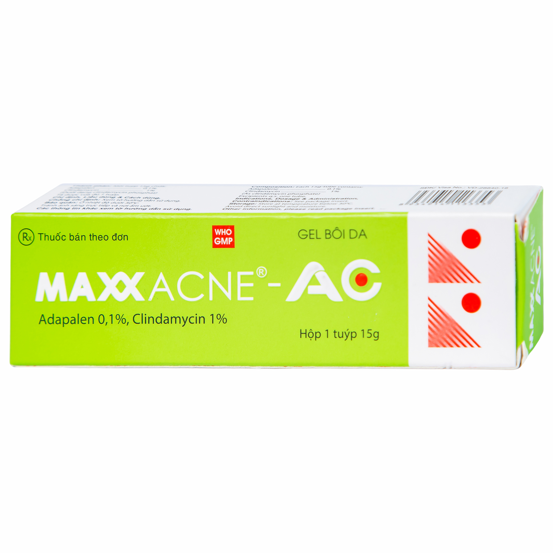 Gel bôi da Maxx Acne-AC Ampharco U.S.A điều trị mụn trứng cá (15g)