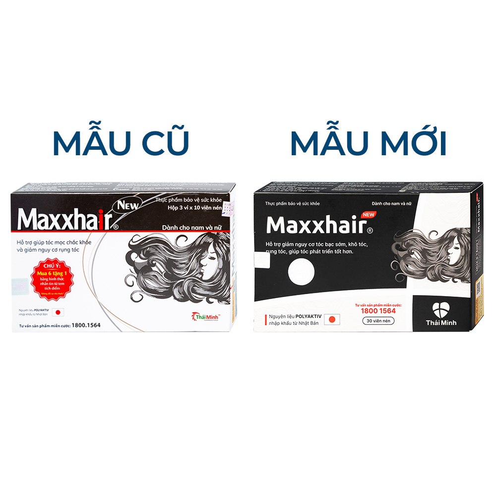 Viên uống hỗ trợ mọc tóc Maxxhair New Thái Minh (3 vỉ x 10 viên)
