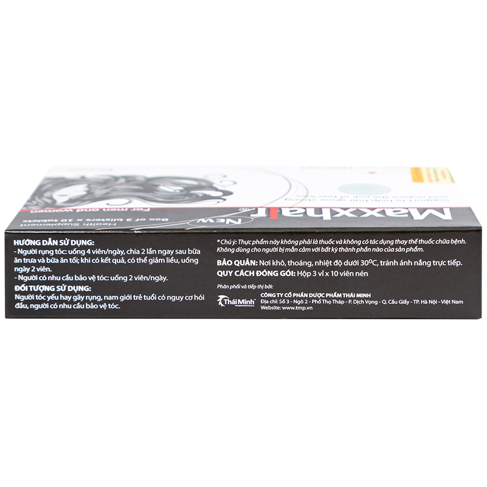 Viên uống hỗ trợ mọc tóc Maxxhair New Thái Minh (3 vỉ x 10 viên)