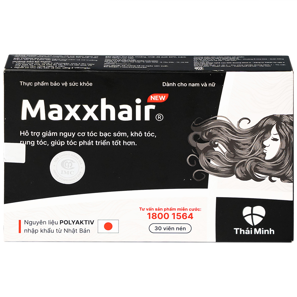 Viên uống hỗ trợ mọc tóc Maxxhair New Thái Minh (3 vỉ x 10 viên)