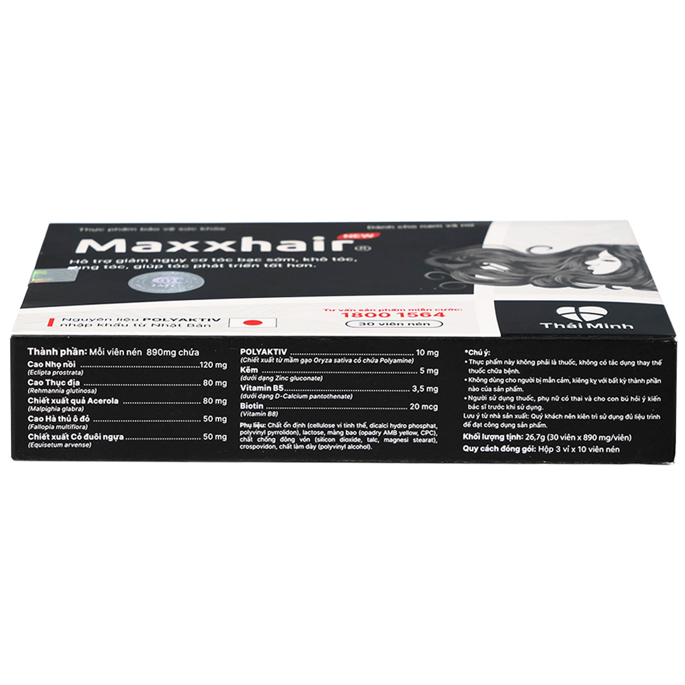 Viên uống hỗ trợ mọc tóc Maxxhair New Thái Minh (3 vỉ x 10 viên)
