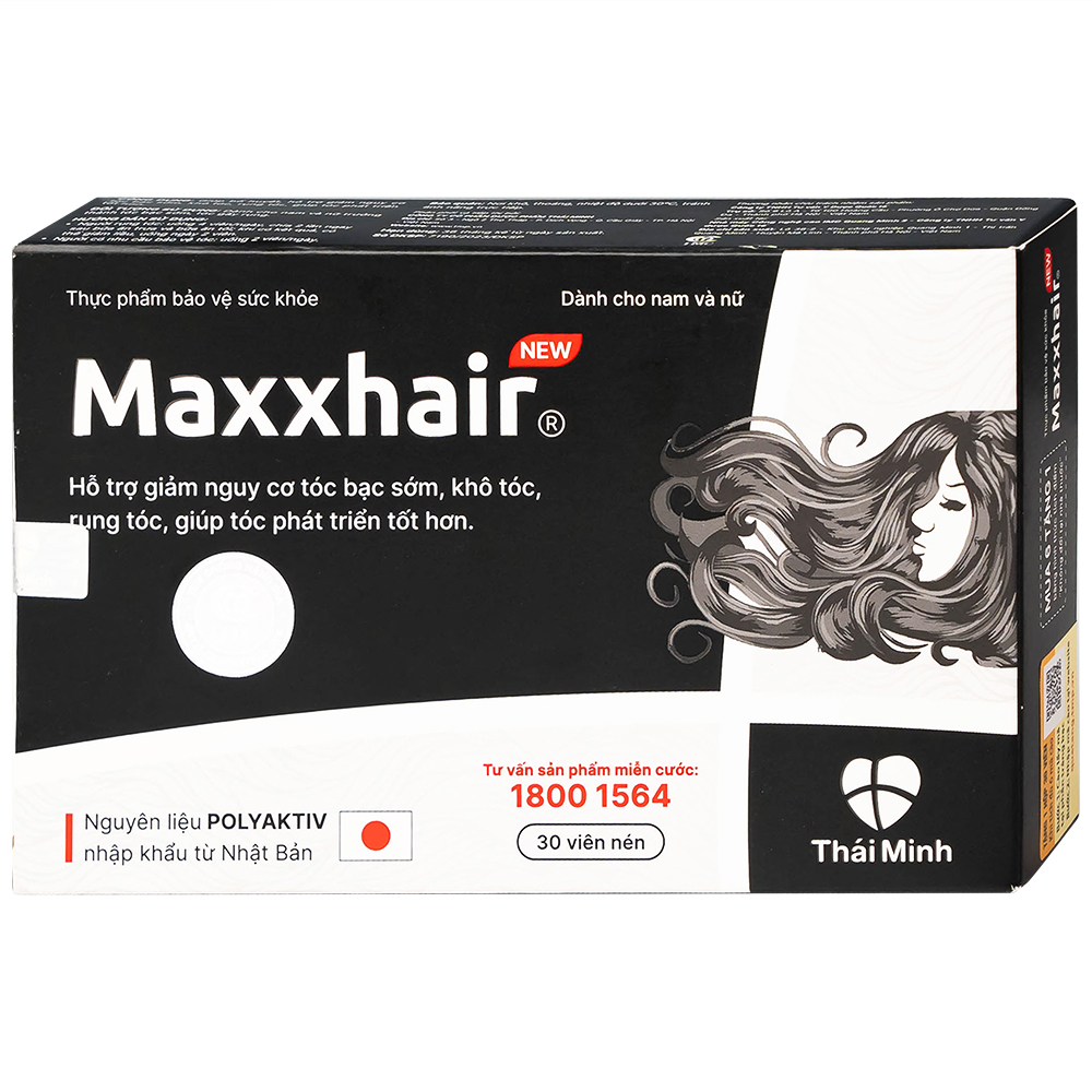 Viên uống hỗ trợ mọc tóc Maxxhair New Thái Minh (3 vỉ x 10 viên)