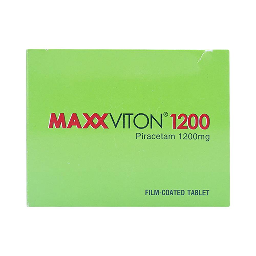 Viên nén Maxx Viton 1200 Ampharco U.S.A điều trị triệu chứng chóng mặt, suy giảm trí nhớ (10 vỉ x 10 viên)