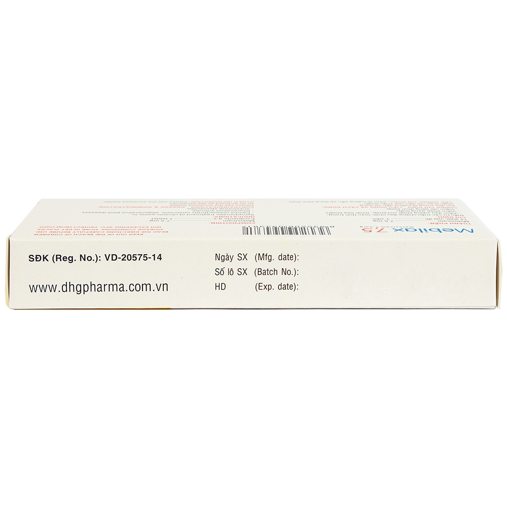 Viên nén Mebilax 7,5 DHG Pharma  điều trị viêm đau cơ xương khớp (2 vỉ x 10 viên)