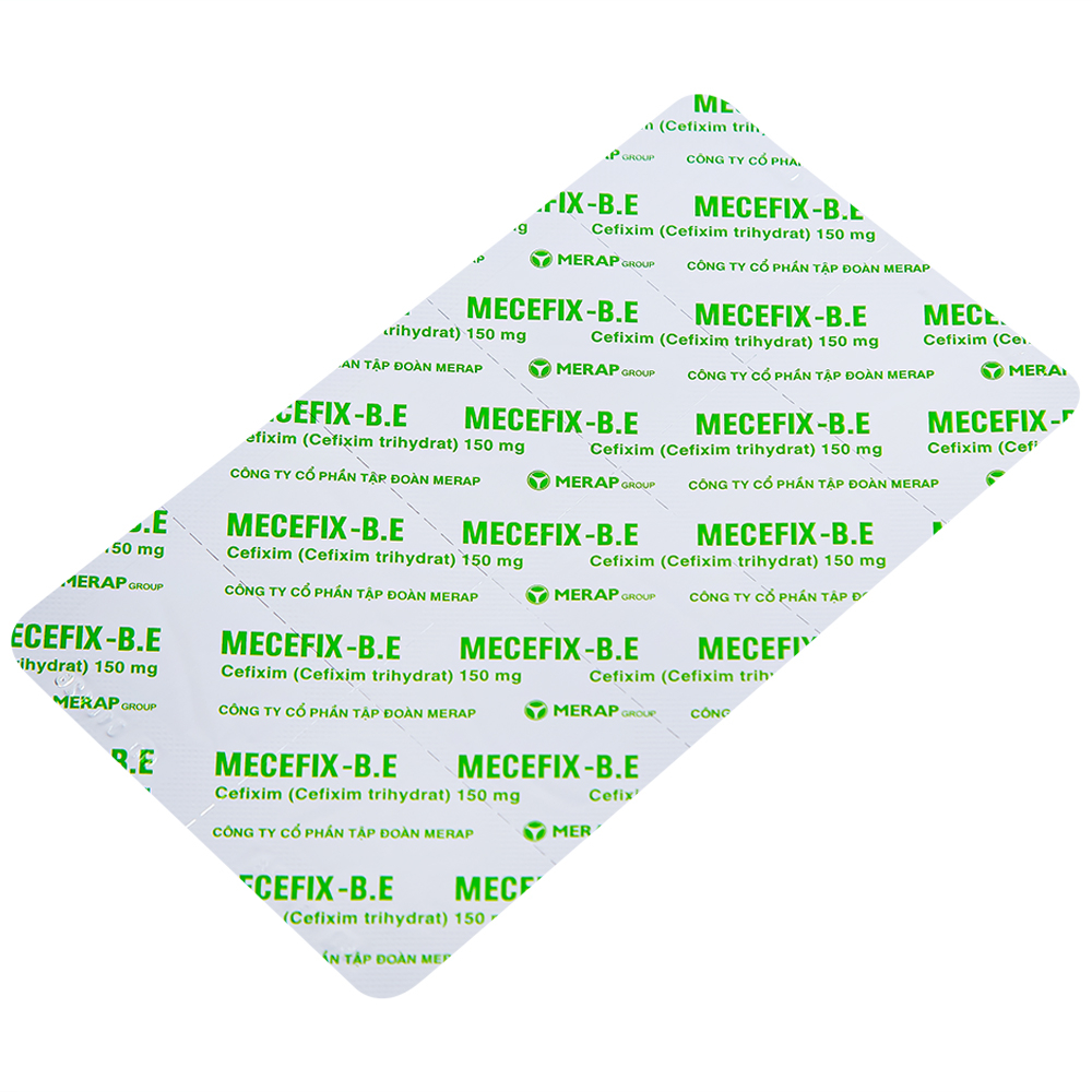 Thuốc Mecefix-B.E 150mg Merap điều trị nhiễm khuẩn đường tiết niệu, viêm tai giữa (2 vỉ x 10 viên)