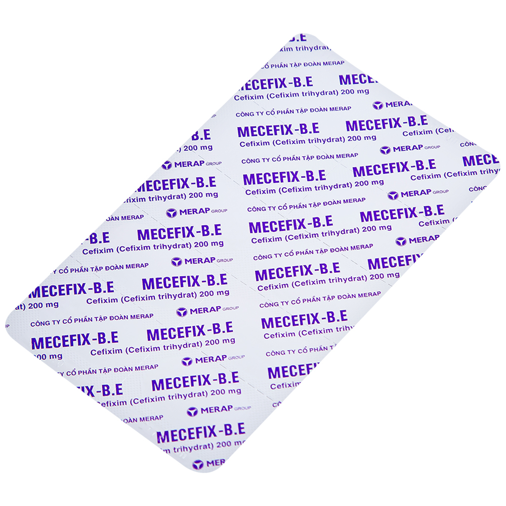 Thuốc Mecefix-B.E 200mg Merap điều trị nhiễm khuẩn đường tiết niệu, viêm tai giữa (2 vỉ x 10 viên)