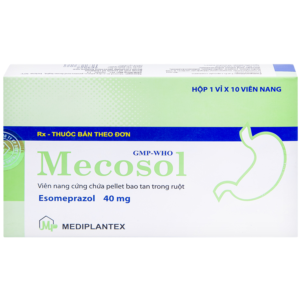 Viên nang cứng Mecosol 40mg Mediplantex điều trị bệnh trào ngược - dạ dày, thực quản (1 vỉ x 10 viên)