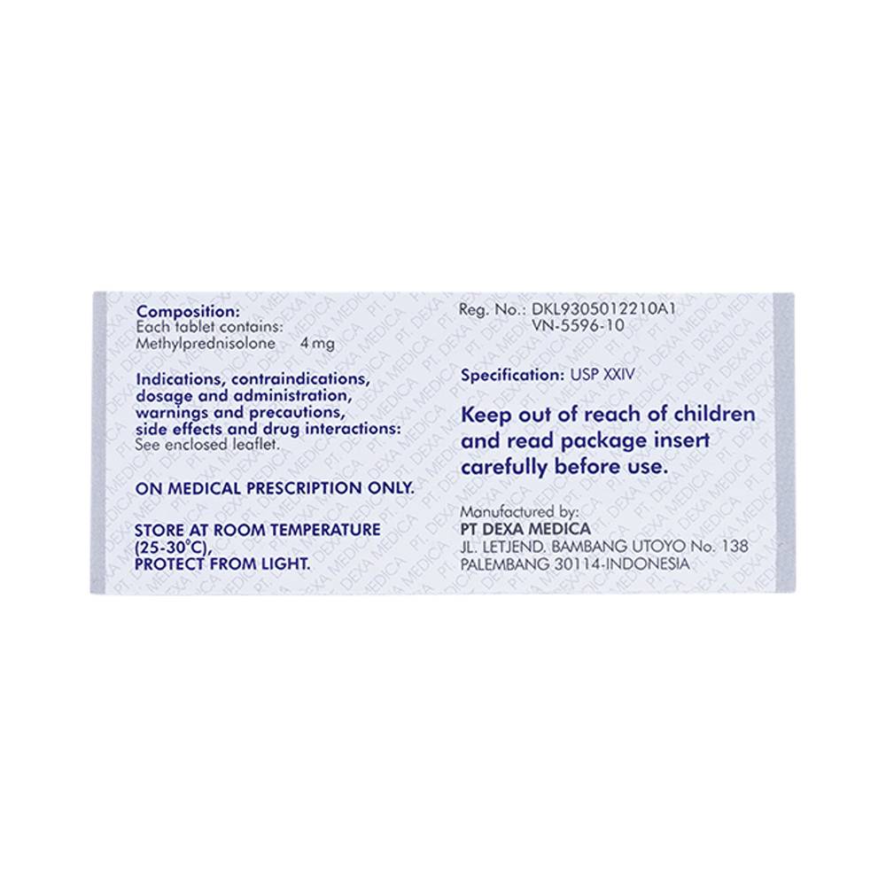 Viên nén Medexa 4mg PT. Dexa Medica chống viêm, giảm viêm khớp dạng thấp (10 vỉ x 10 viên)