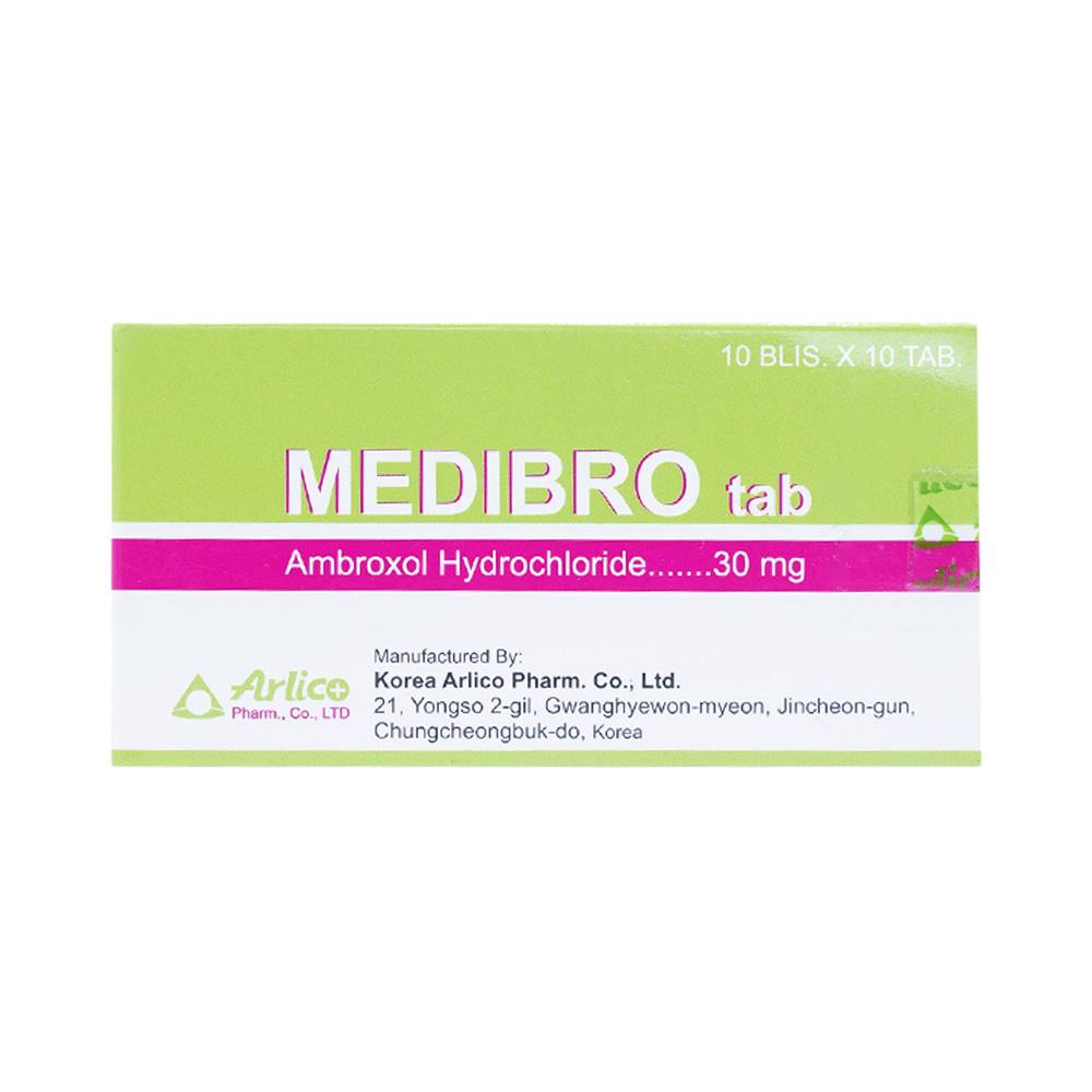 Viên nén Medibro 30mg Arlico tiêu chất nhầy đường hô hấp (10 vỉ x 10 viên)