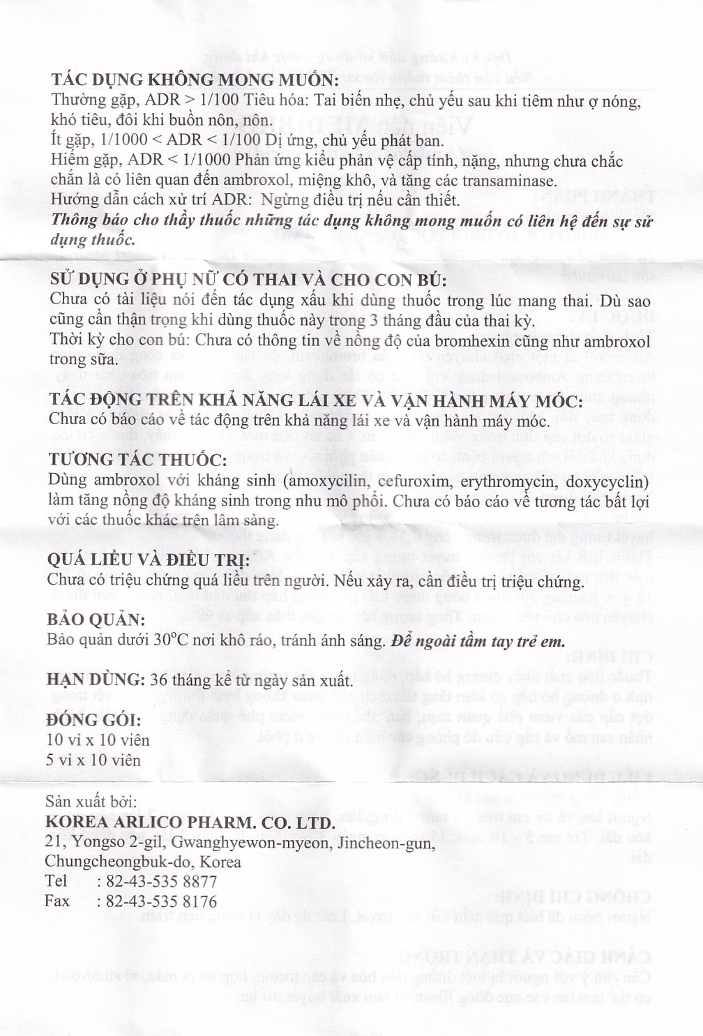 Viên nén Medibro 30mg Arlico tiêu chất nhầy đường hô hấp (10 vỉ x 10 viên)