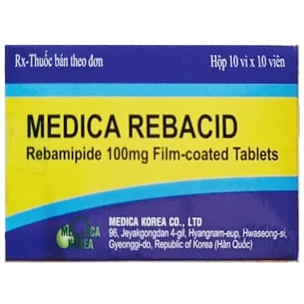 Thuốc Medica Rebacid Medica Korea điều trị chứng loét dạ dày (10 vỉ x 10 viên)