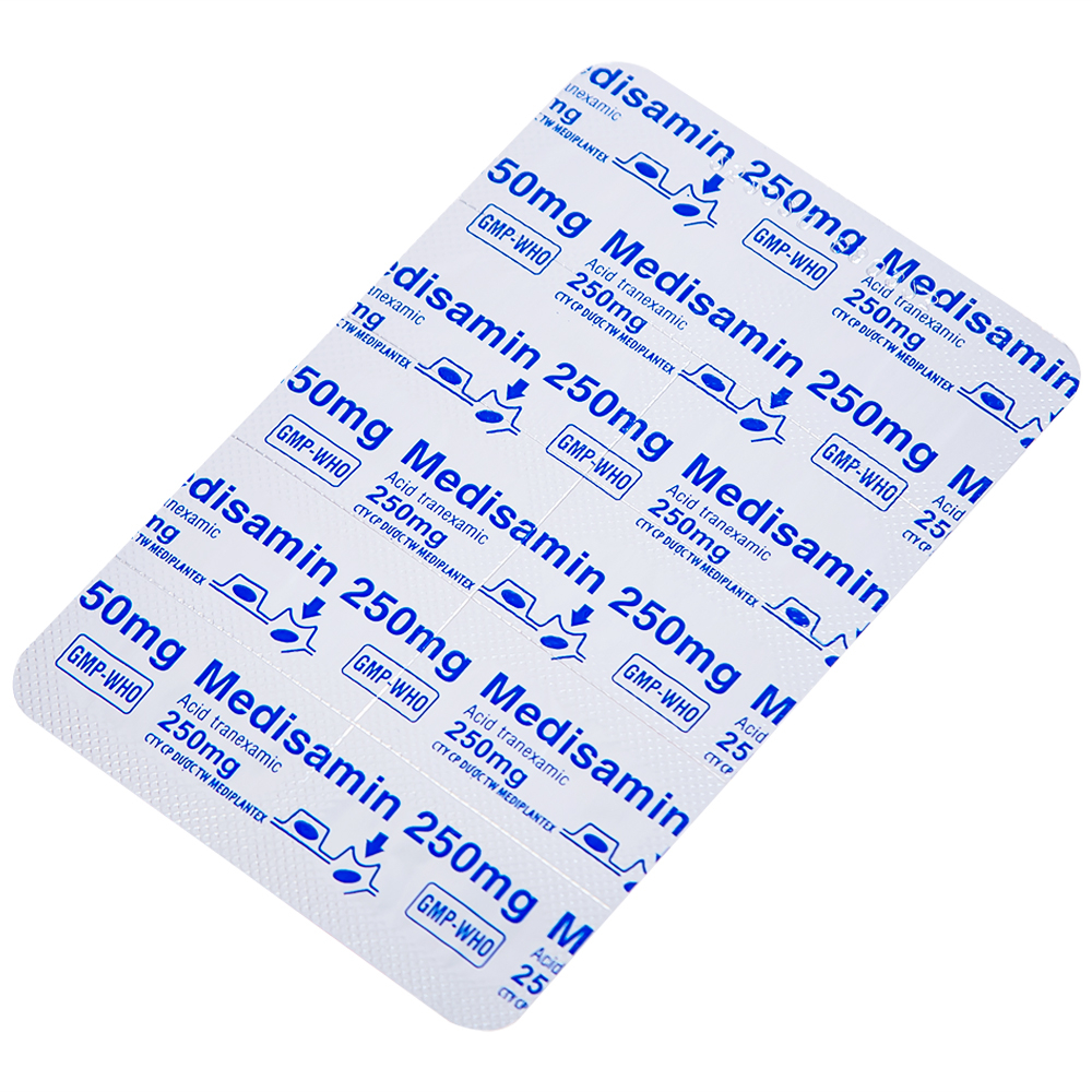 Thuốc Medisamin 250mg Mediplantex điều trị tình trạng chảy máu (10 vỉ x 10 viên) 