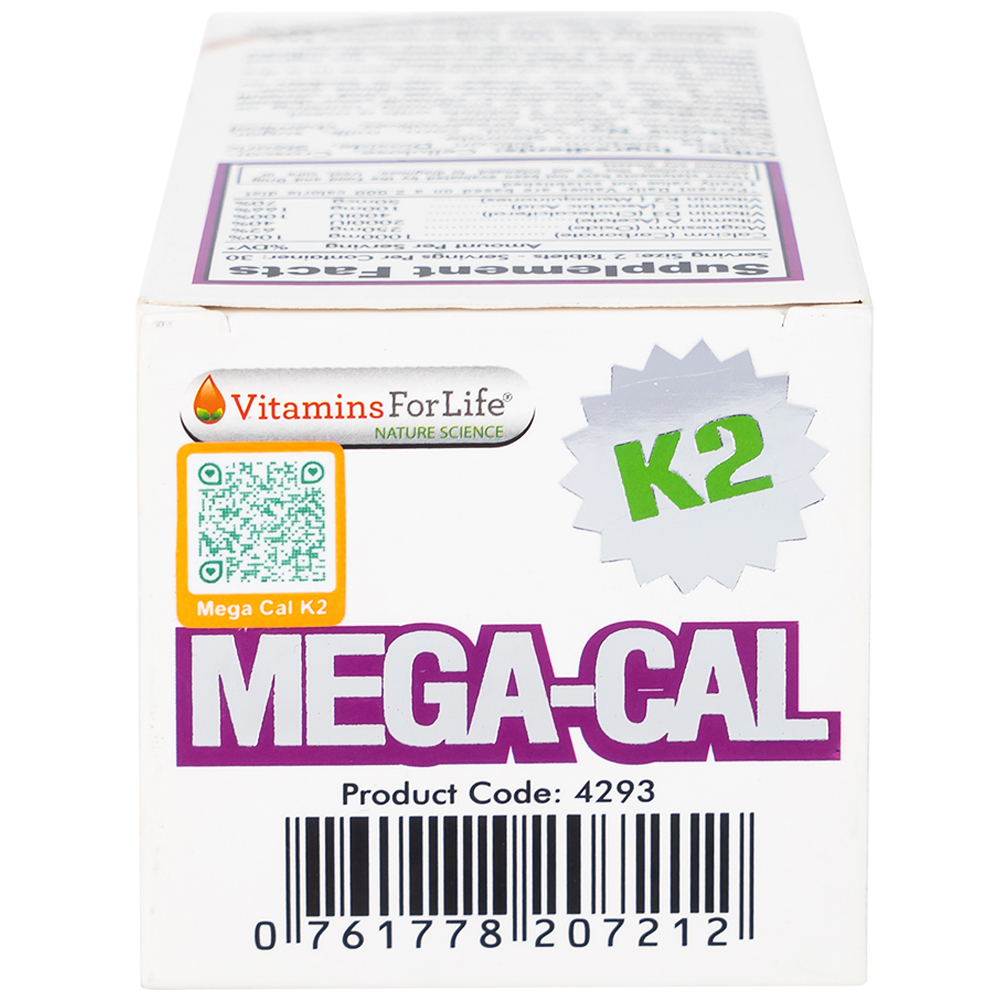 Viên uống bổ sung canxi, chống loãng xương Mega-Cal 1000 Vitamins For Life (60 viên)