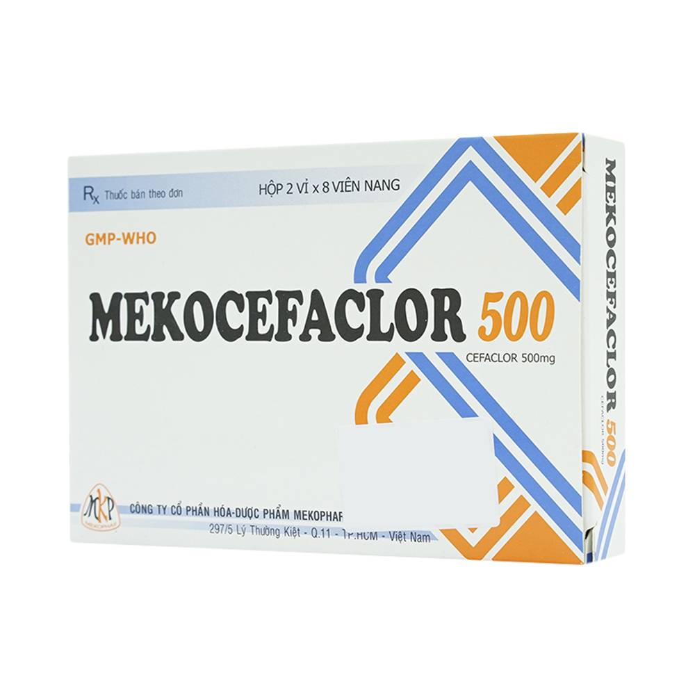 Thuốc Mekocefaclor 500mg Mekophar điều trị các chứng nhiễm khuẩn (2 vỉ x 8 viên)