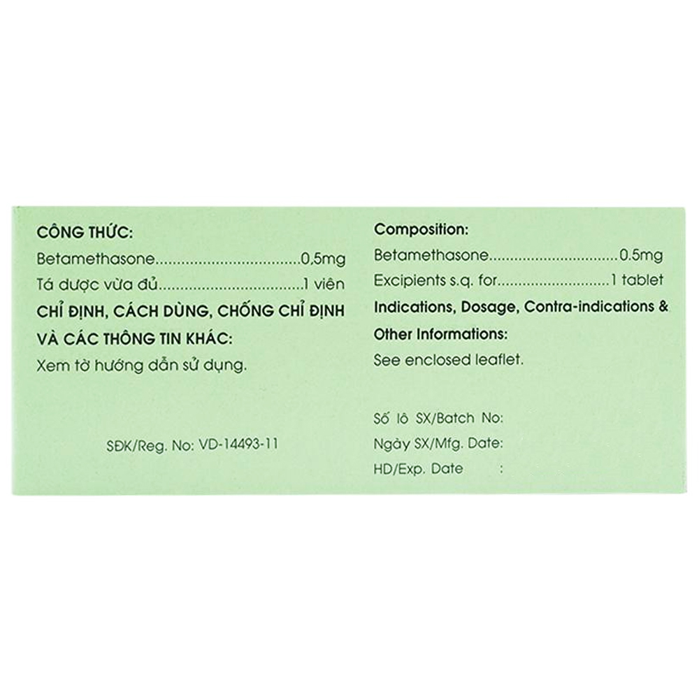 Thuốc Mekocetin 0.5mg Mekophar điều trị thấp khớp, bệnh collagen, bệnh ngoài da, dị ứng (5 vỉ x 20 viên) 