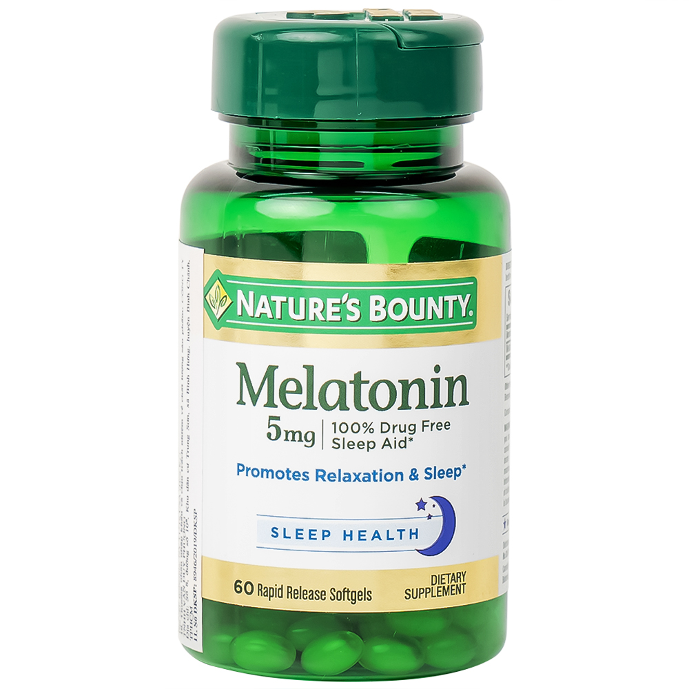 Viên uống giúp điều hòa giấc ngủ giúp ngủ sâu giấc Melatonin Nature's Bounty (60 viên)